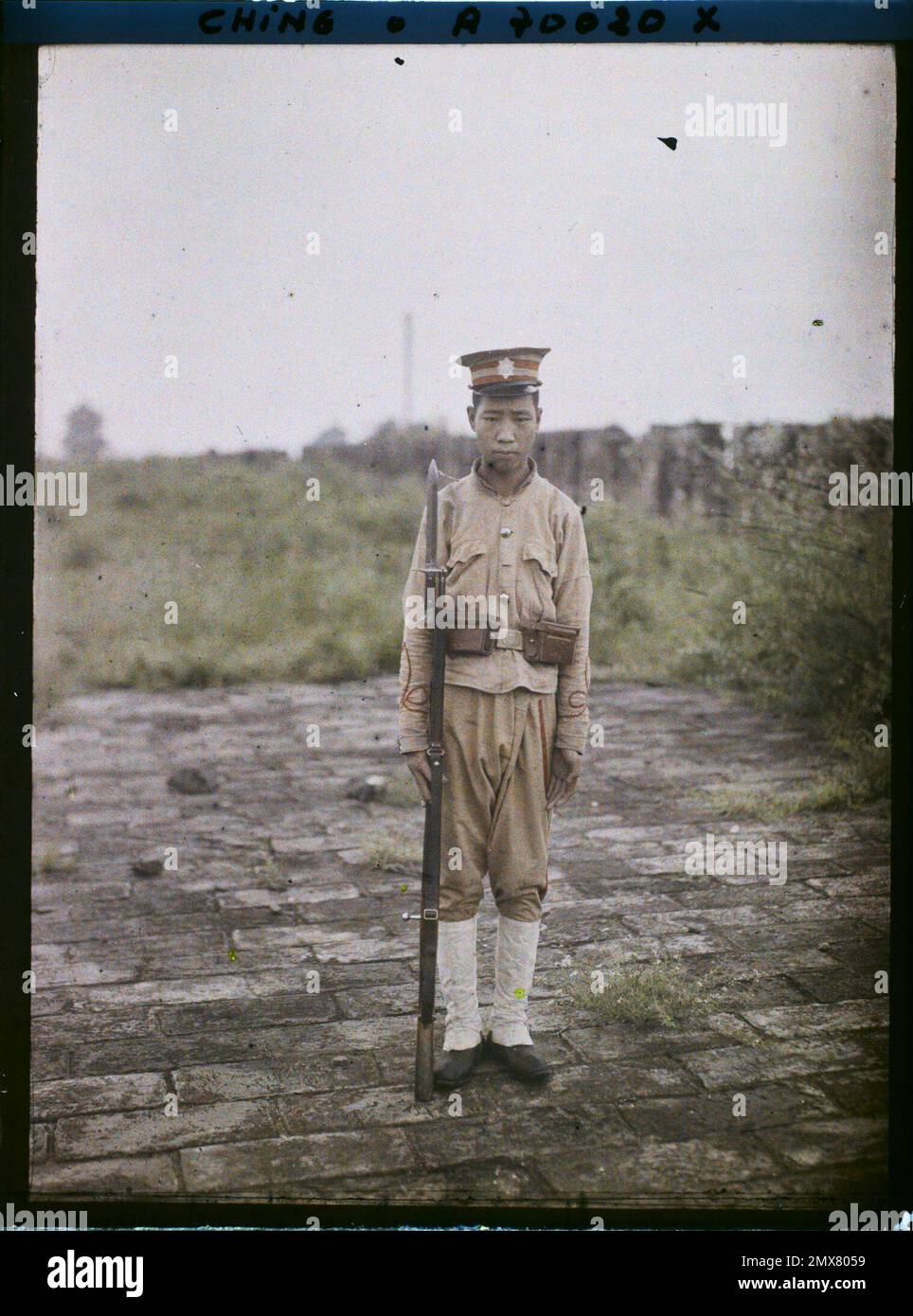 Moukden, China young infantry soldier on the way to a wall , 1912 ...
