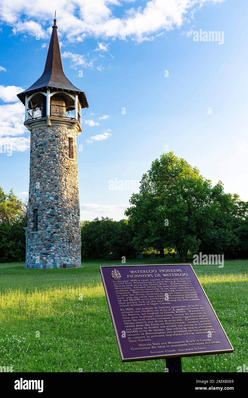 A Classified Federal Heritage Building, the Pioneer Tower may remind viewers of some fairy-tale structure such as may have imprisoned Rapunzel. Stock Photo