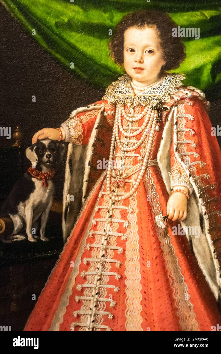 Renaissance portrait of young italian royal Stock Photo