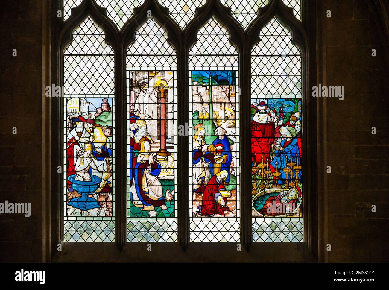 Wells Cathedral in Somerset. A Stained Glass Window Stock Photo Alamy