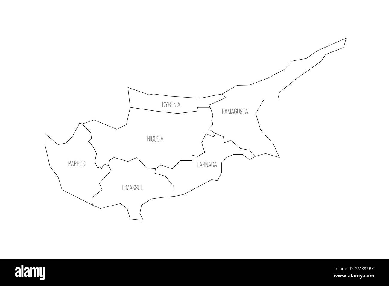 Cyprus Political Map Of Administrative Divisions Stock Vector Image Cyprus Political Map Of Administrative Divisions 2MX82BK 