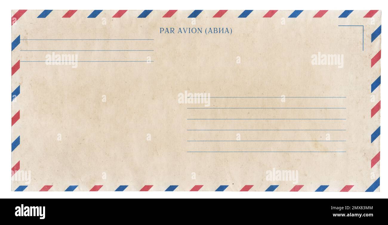 Old Air Mail Envelope On White Stock Photo Alamy