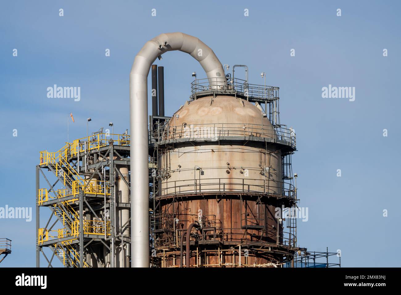 An FCCU or Fluid Catalytic Cracking Unit in an oil refinery near Salt Lake City, Utah Stock