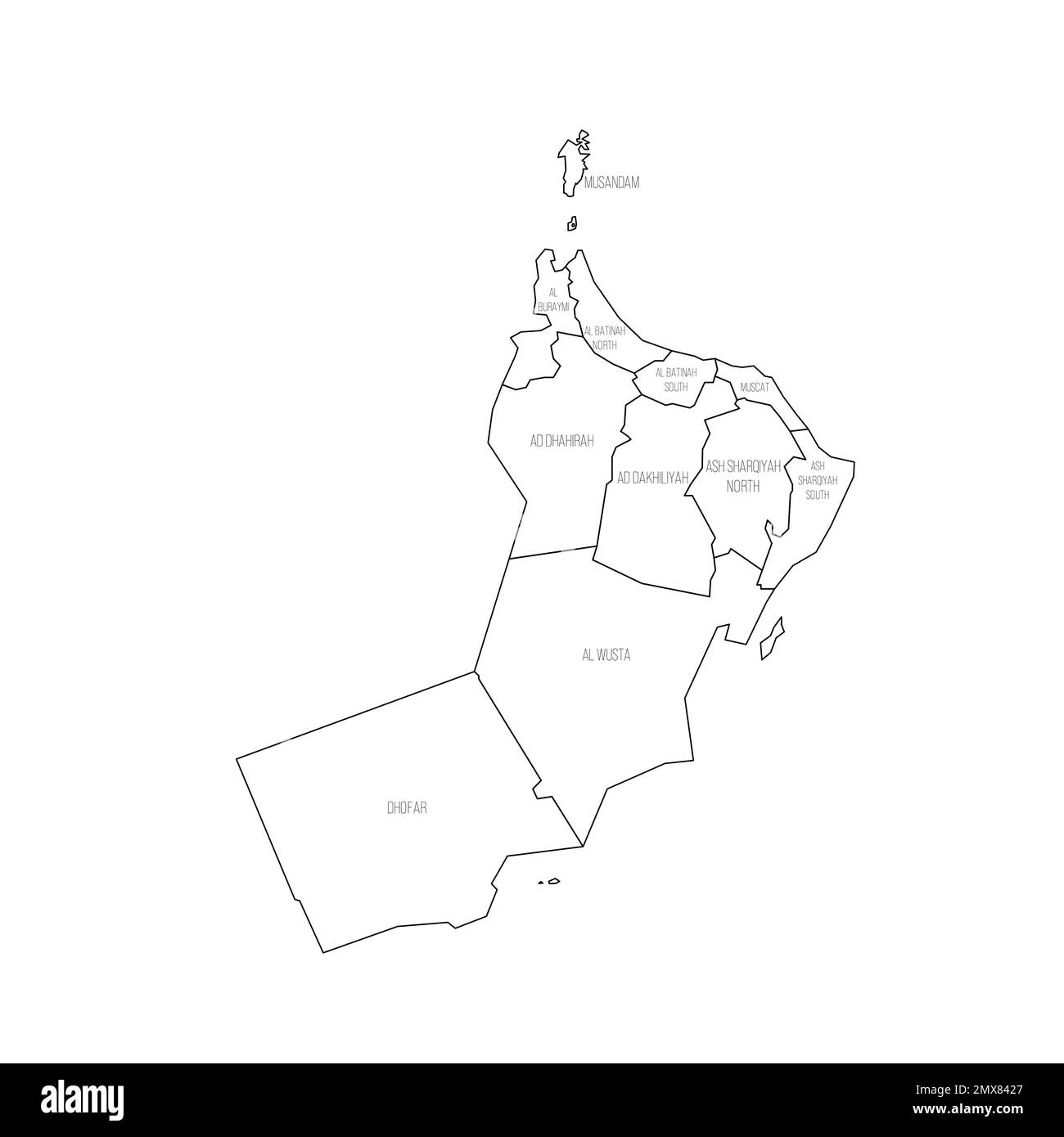 Oman political map of administrative divisions Stock Vector Image & Art