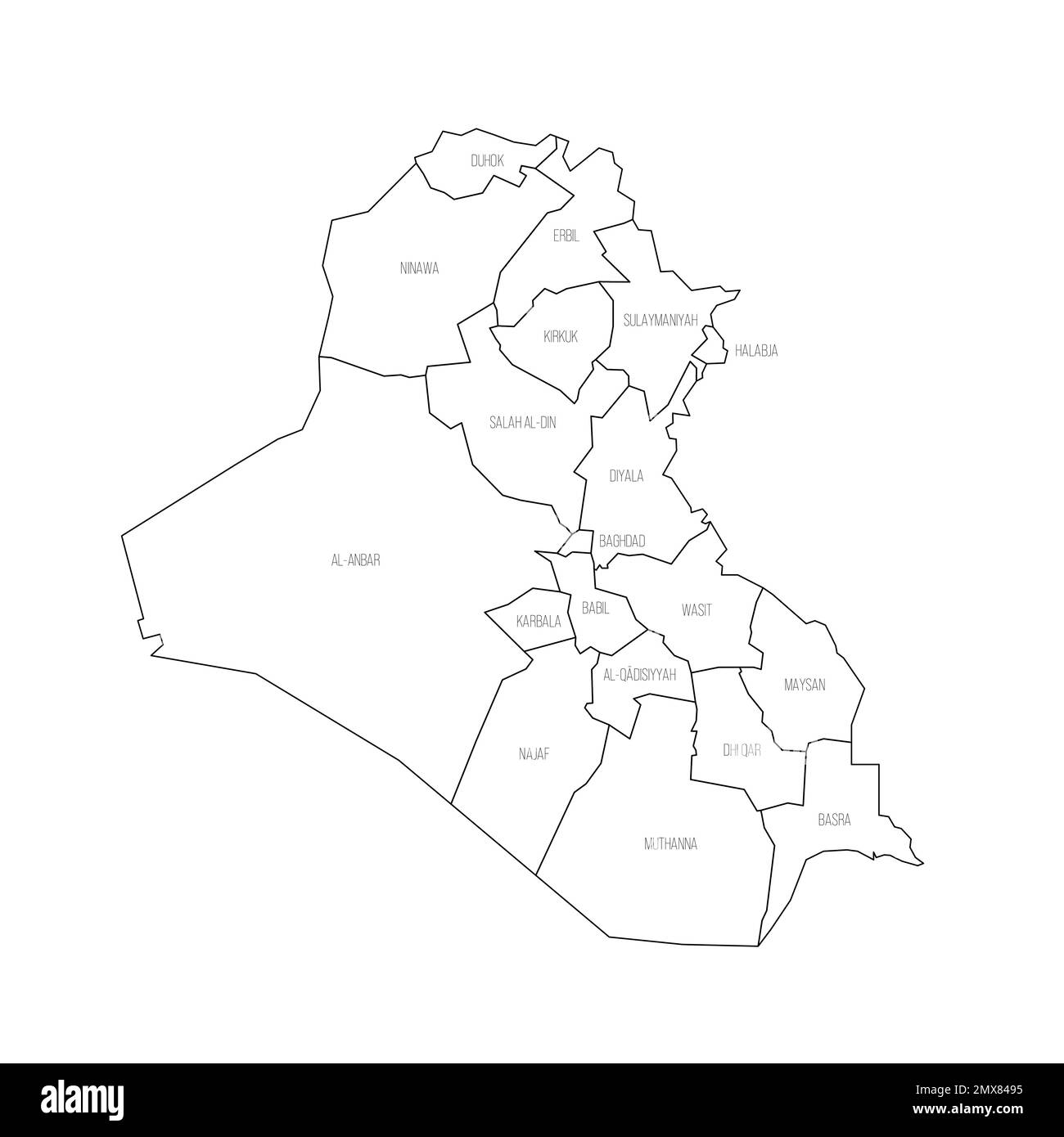 Iraq political map of administrative divisions Stock Vector Image & Art ...