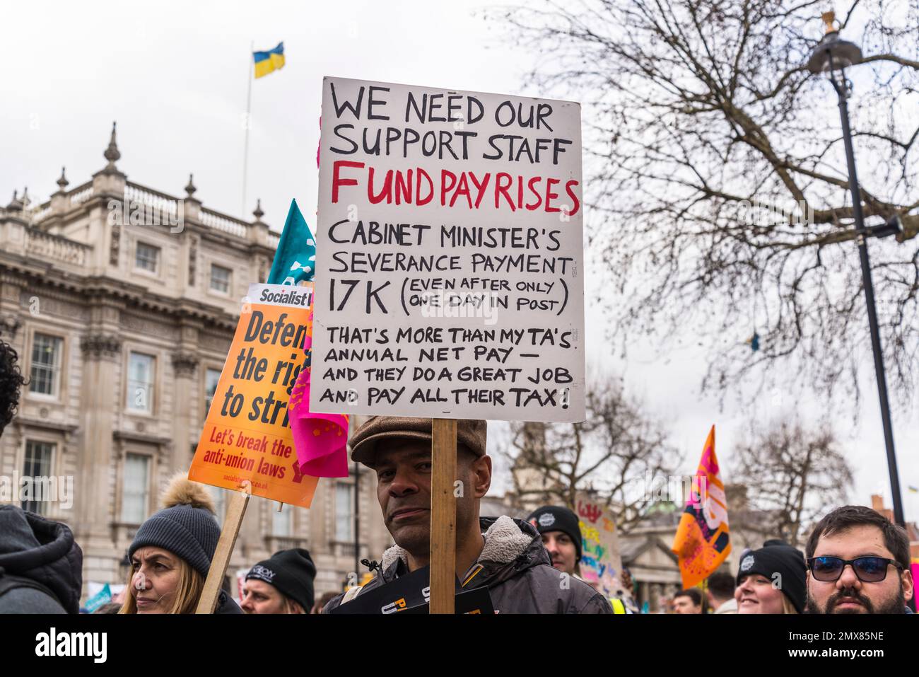 Teachers And Civil Servants Join Mass Strike On Walkout Wednesday London Uk 01022023 