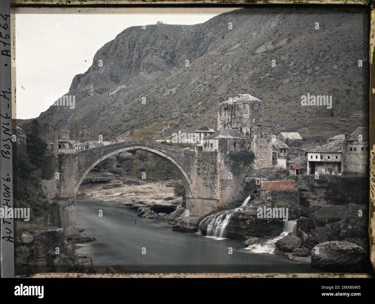 Mostar, Bosnia and Herzegovina old Mostar bridge , 1912 - Balkans ...