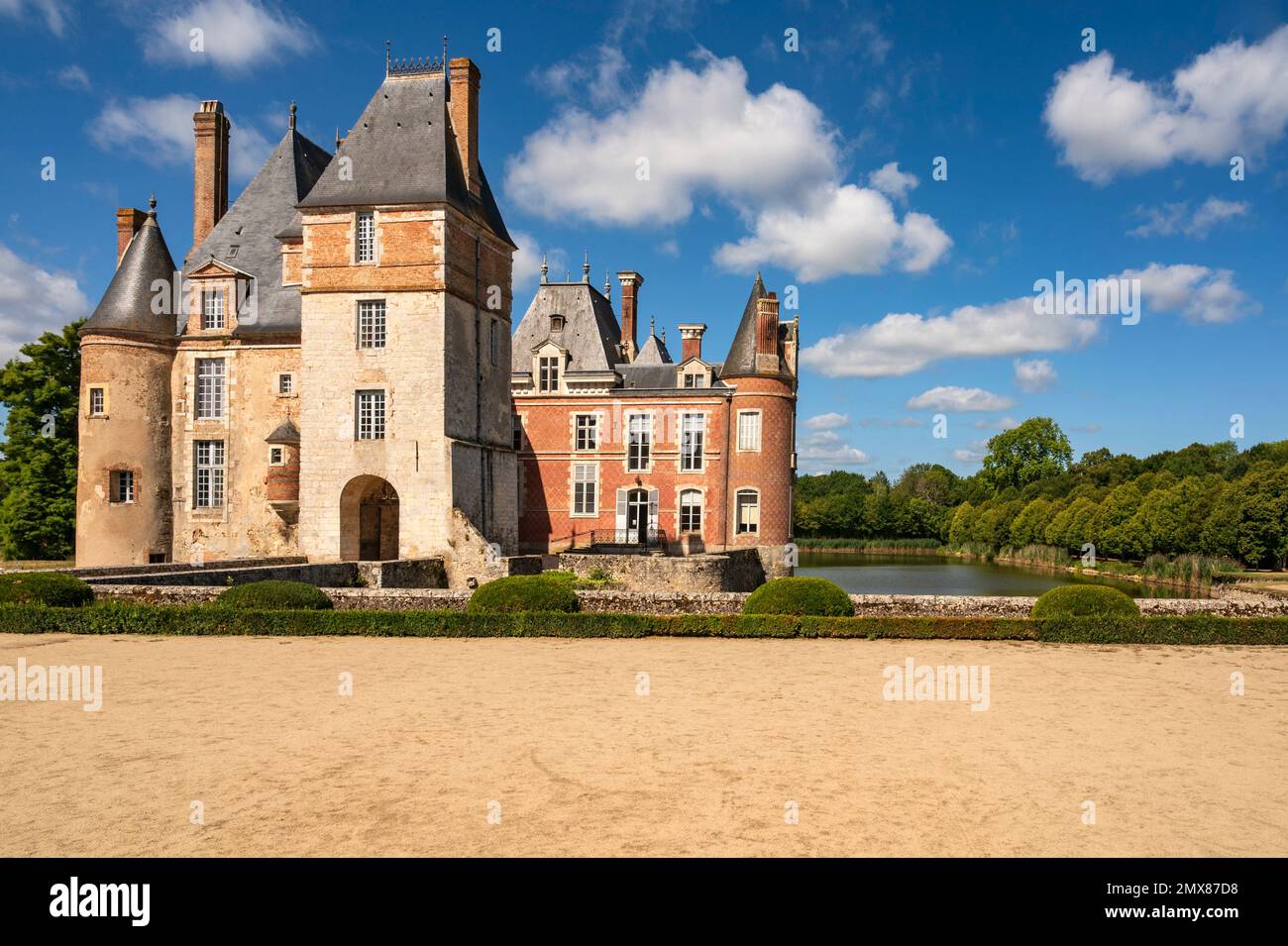 Theh castle of Château La Bussière in Loiret, France Stock Photo