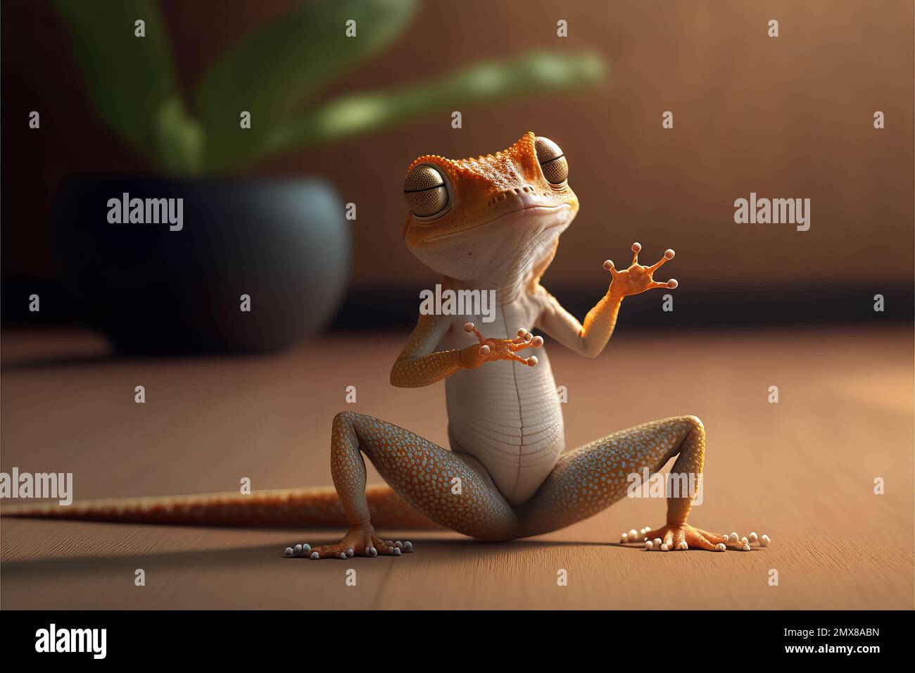 Lizard doing fun and funny yoga poses Stock Photo - Alamy