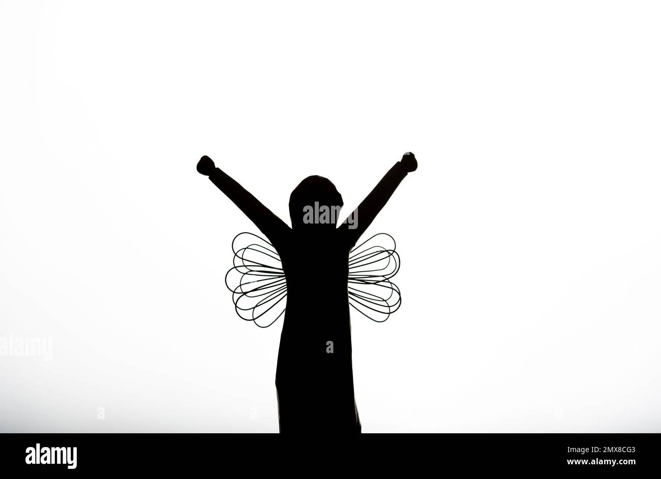 silhouette of an Angel on white background with meaning, perfect for