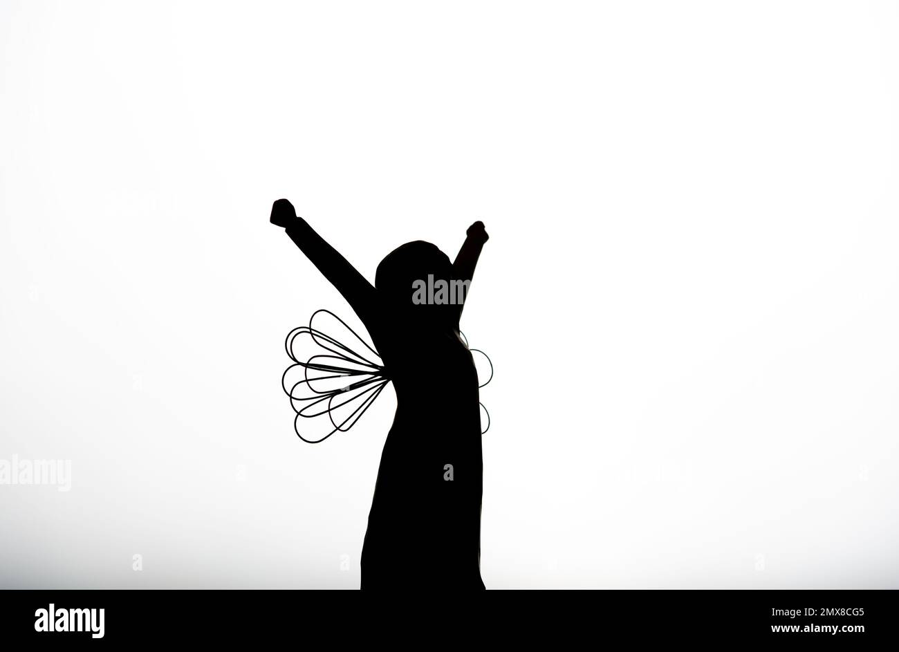 silhouette of an Angel on white background with meaning, perfect for