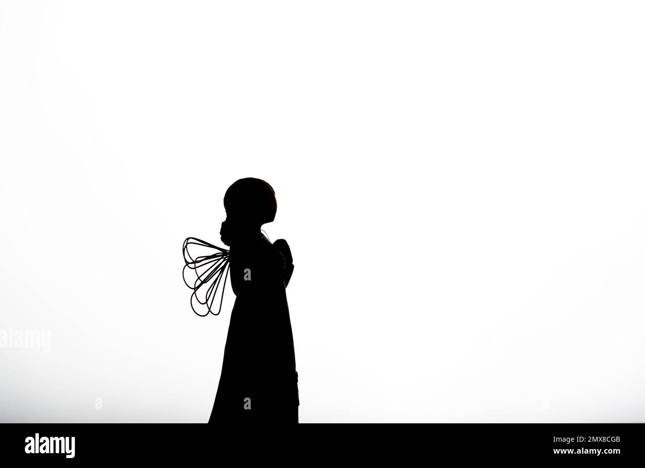 silhouette of an Angel on white background with meaning, perfect for