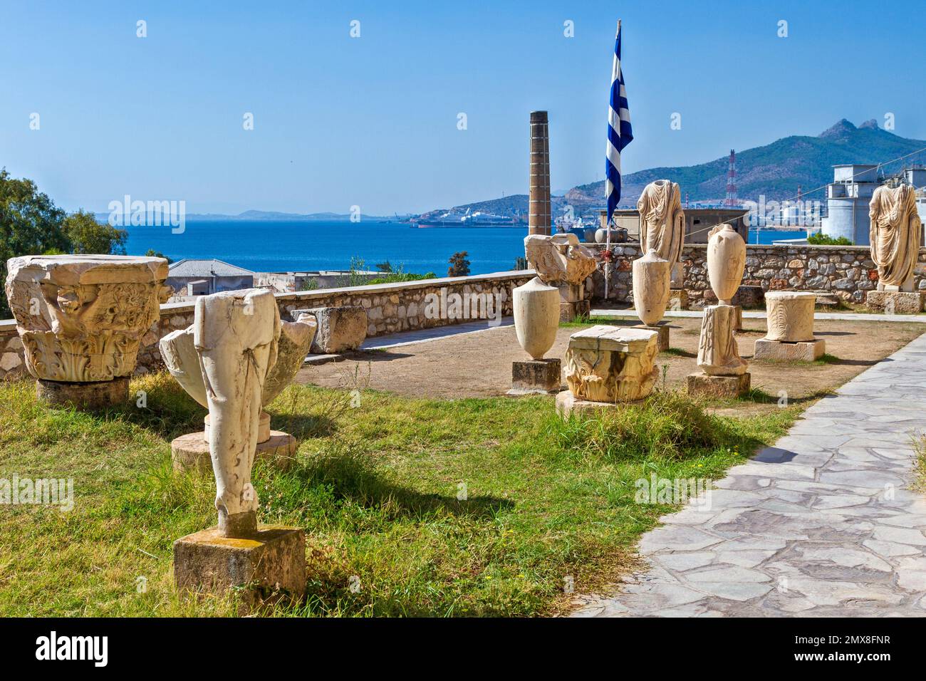 Ancient statues at the courtyard of the Archaeological museum of