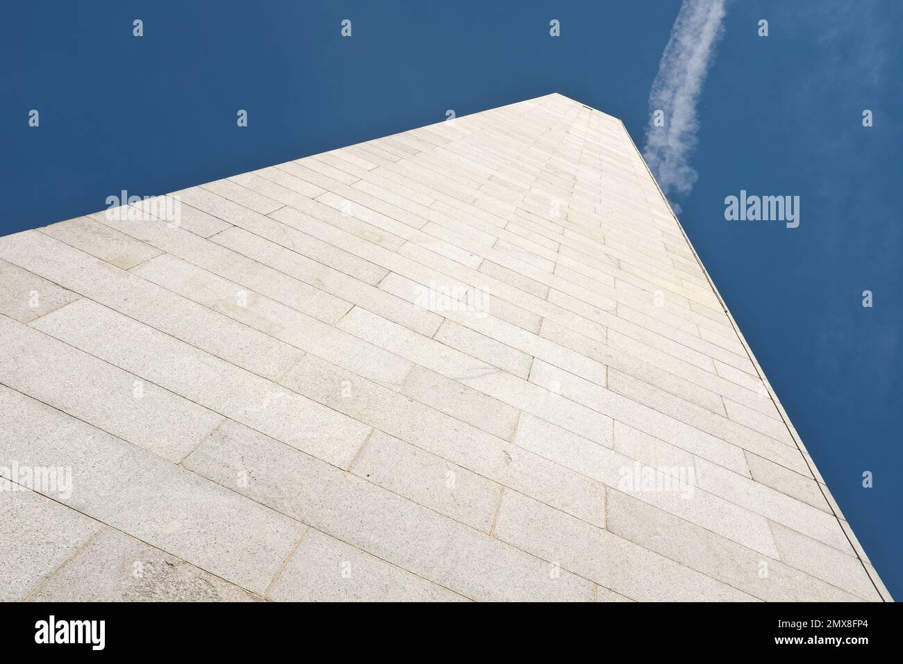 Low Angle View of Bunker Hill Monument, Charlestown, Boston, Massachusetts, USA Stock Photo