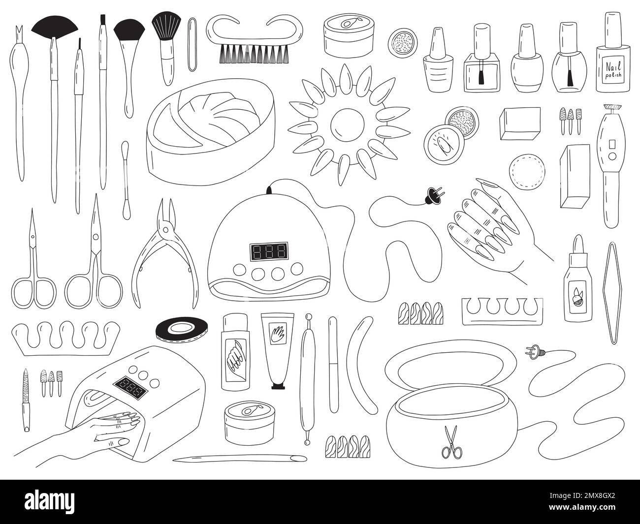 vector-manicure-equipments-set-stock-vector-image-art-alamy