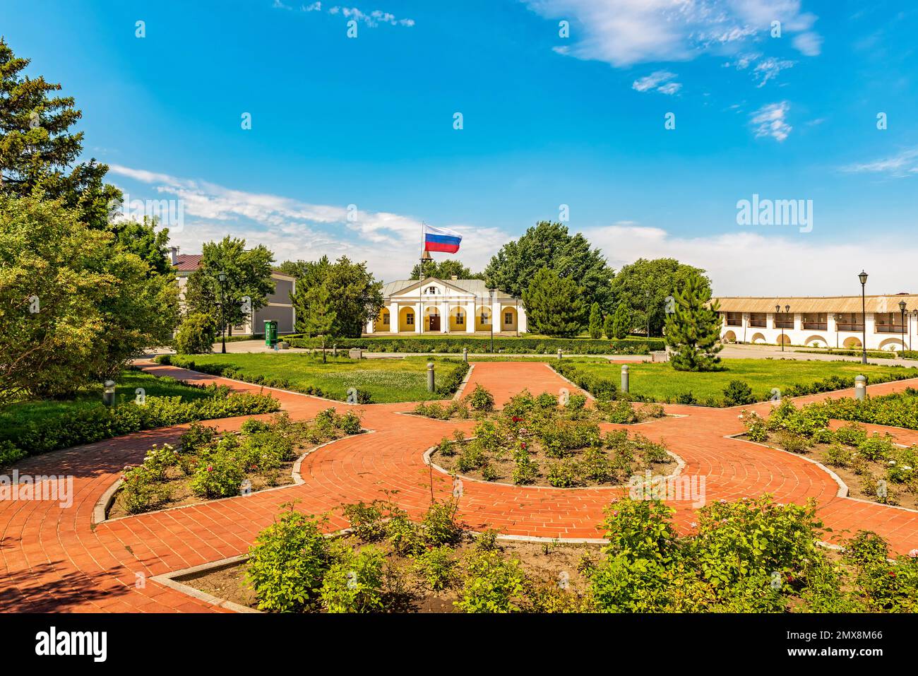 The inner courtyard of the Astrakhan Kremlin in the city of Astrakhan Stock Photo