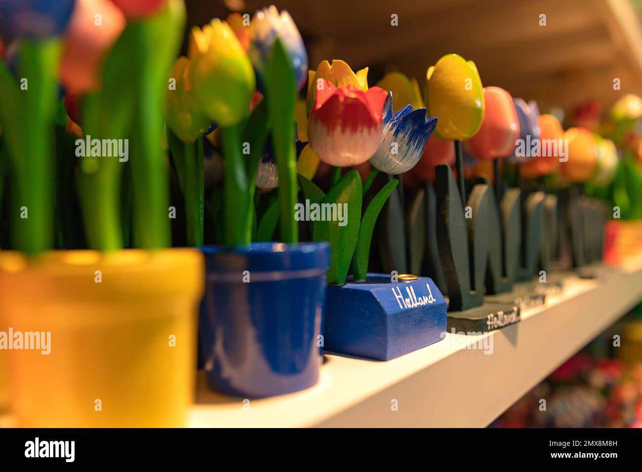 The flower shop in Amsterdam Airport Schiphol. Tulip is the symbol of