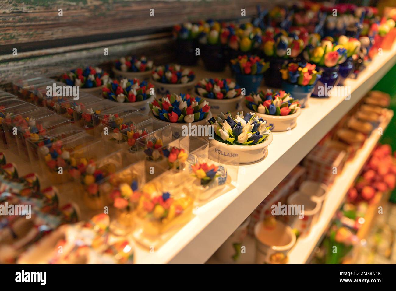 The flower shop in Amsterdam Airport Schiphol. Tulip is the symbol of
