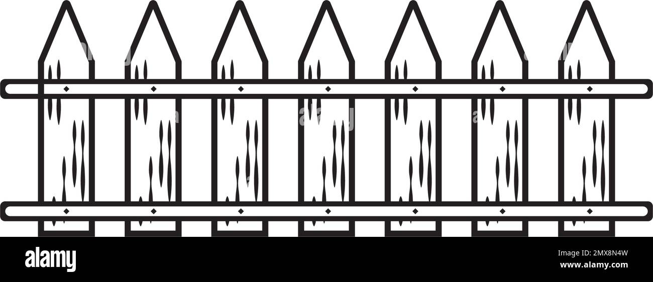 Fence icon flat. Black pictogram on white background. Vector illustration symbol Stock Vector