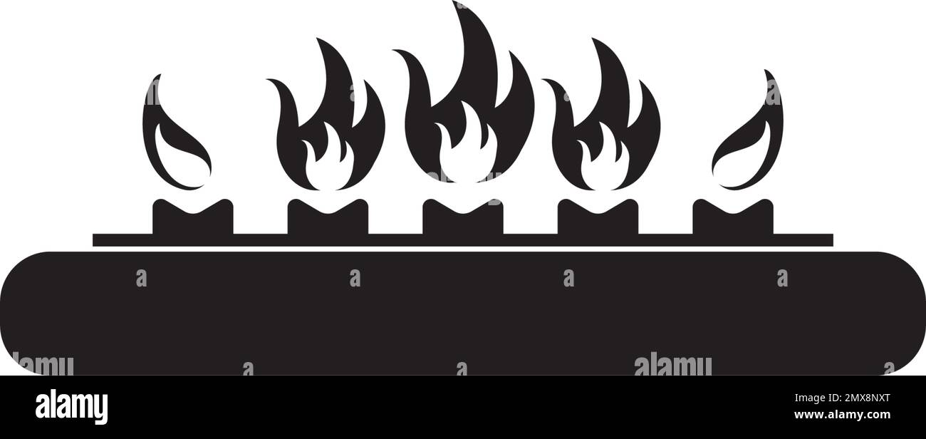 Gas stove icon vector design illustration logo template. Stock Vector