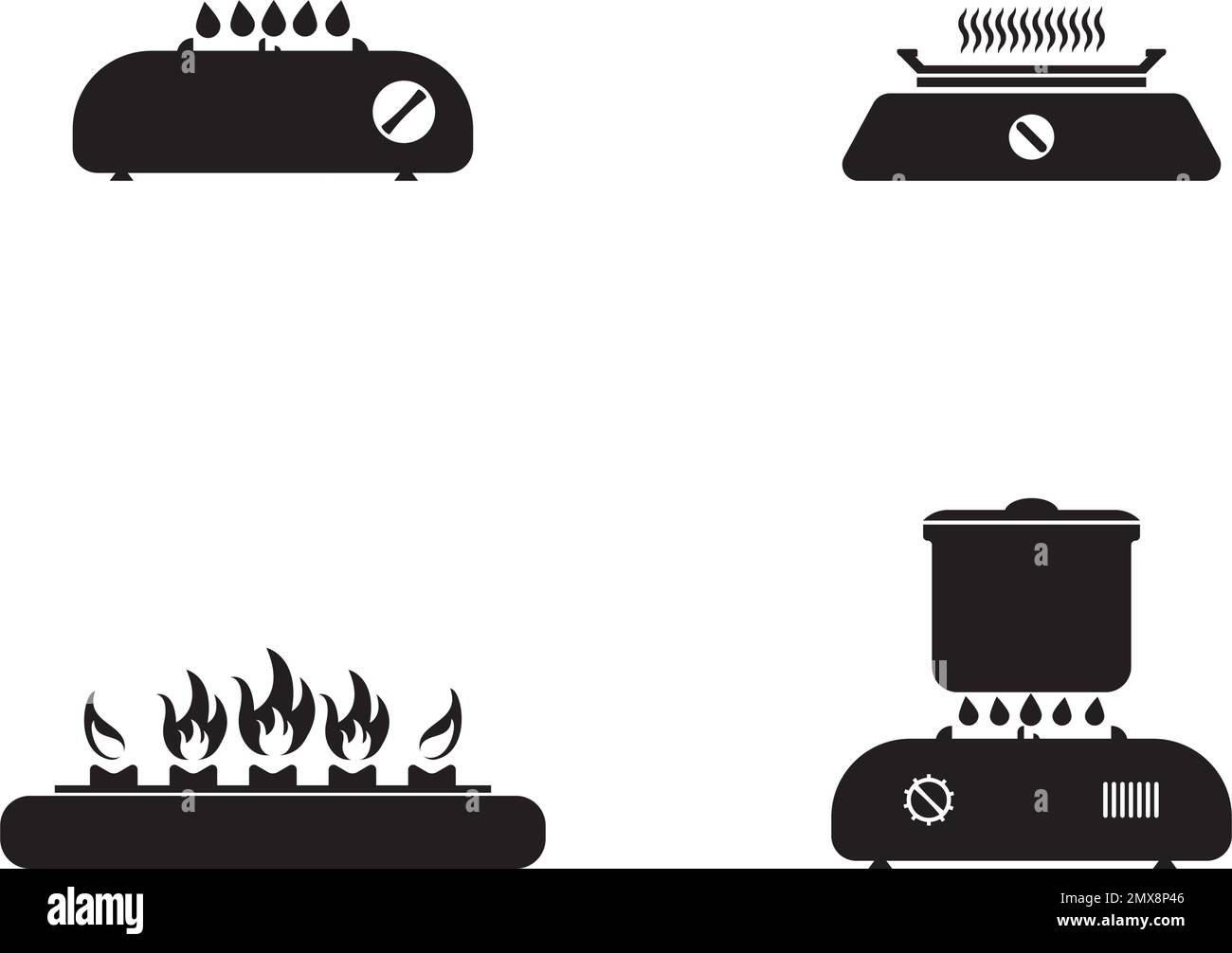 Gas stove icon vector design illustration logo template. Stock Vector