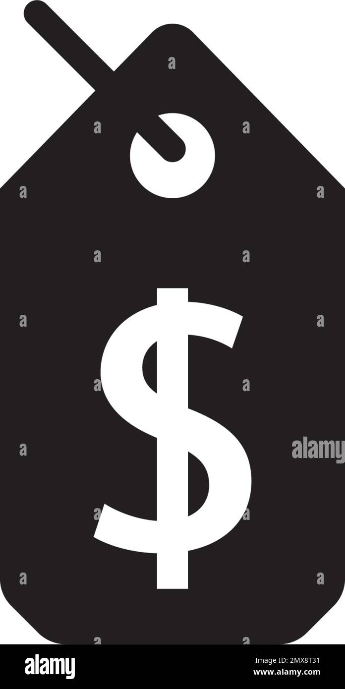 Price Tag icon vector, solid logo illustration, pictogram isolated. Stock Vector