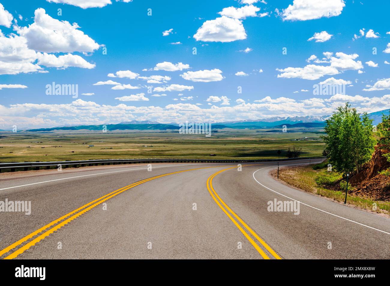 View west of highway 285 & high altitude basin South Park valley from