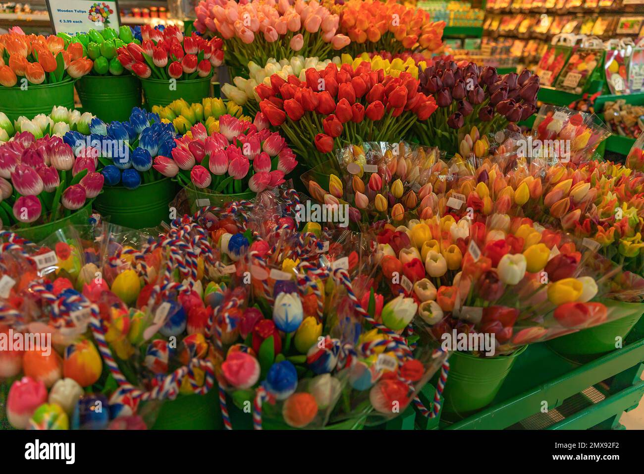 The flower shop in Amsterdam Airport Schiphol. Tulip is the symbol of