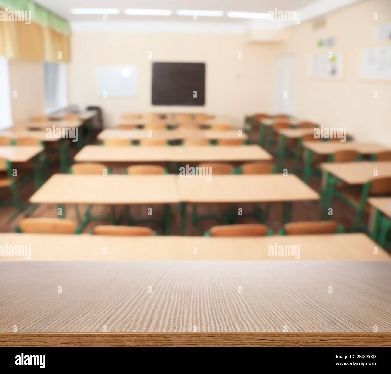 Blurry empty classroom in hi-res stock photography and images - Alamy