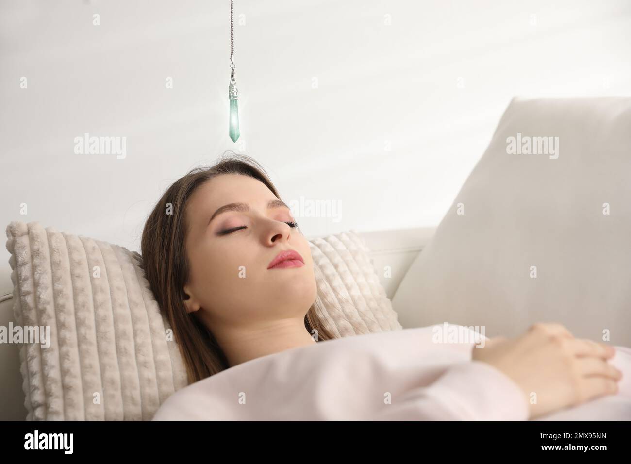 Patient On Sofa During Hypnotherapy Session In Office Stock Photo Alamy Patient On Sofa During Hypnotherapy Session In Office Stock Photo Alamy