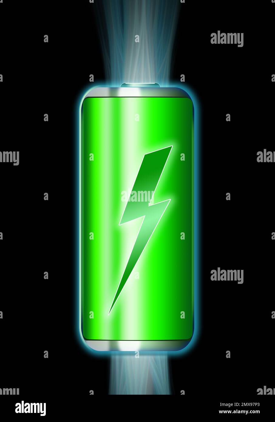 Battery charging icon on black background. Illustration Stock Photo Alamy