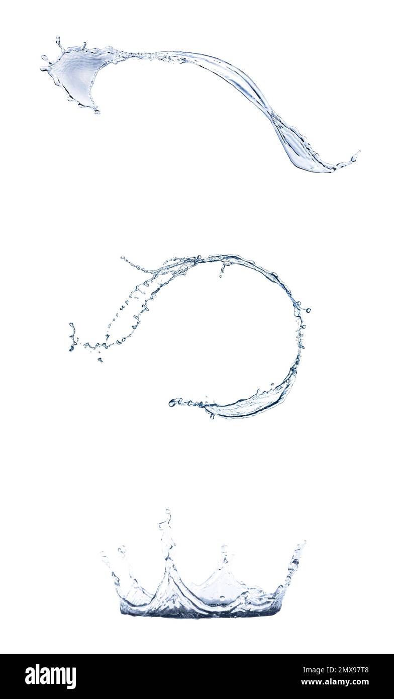 Abstract splashes of water on white background Stock Photo - Alamy