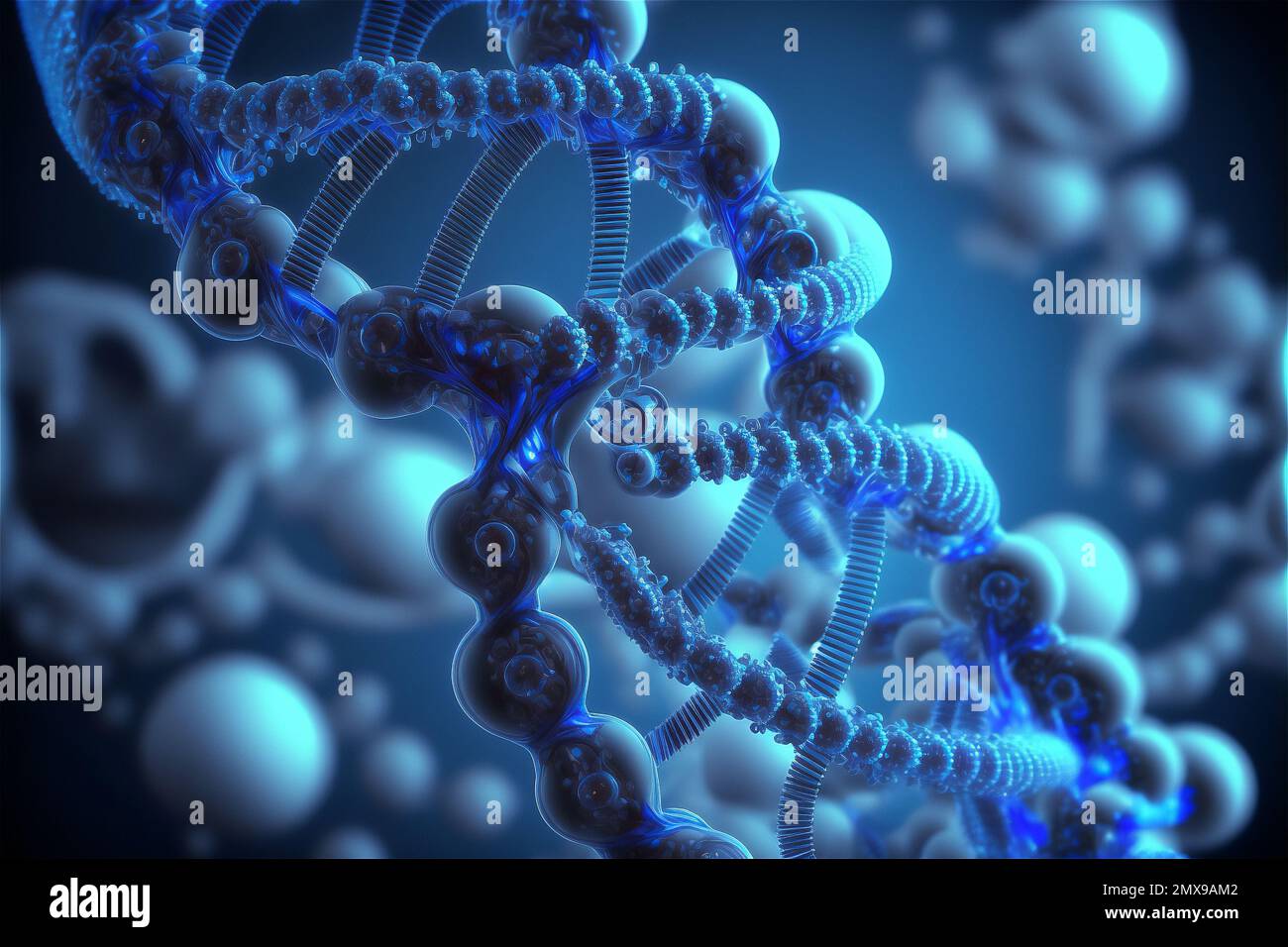 Human helix DNA structure concept in blue color Stock Photo - Alamy