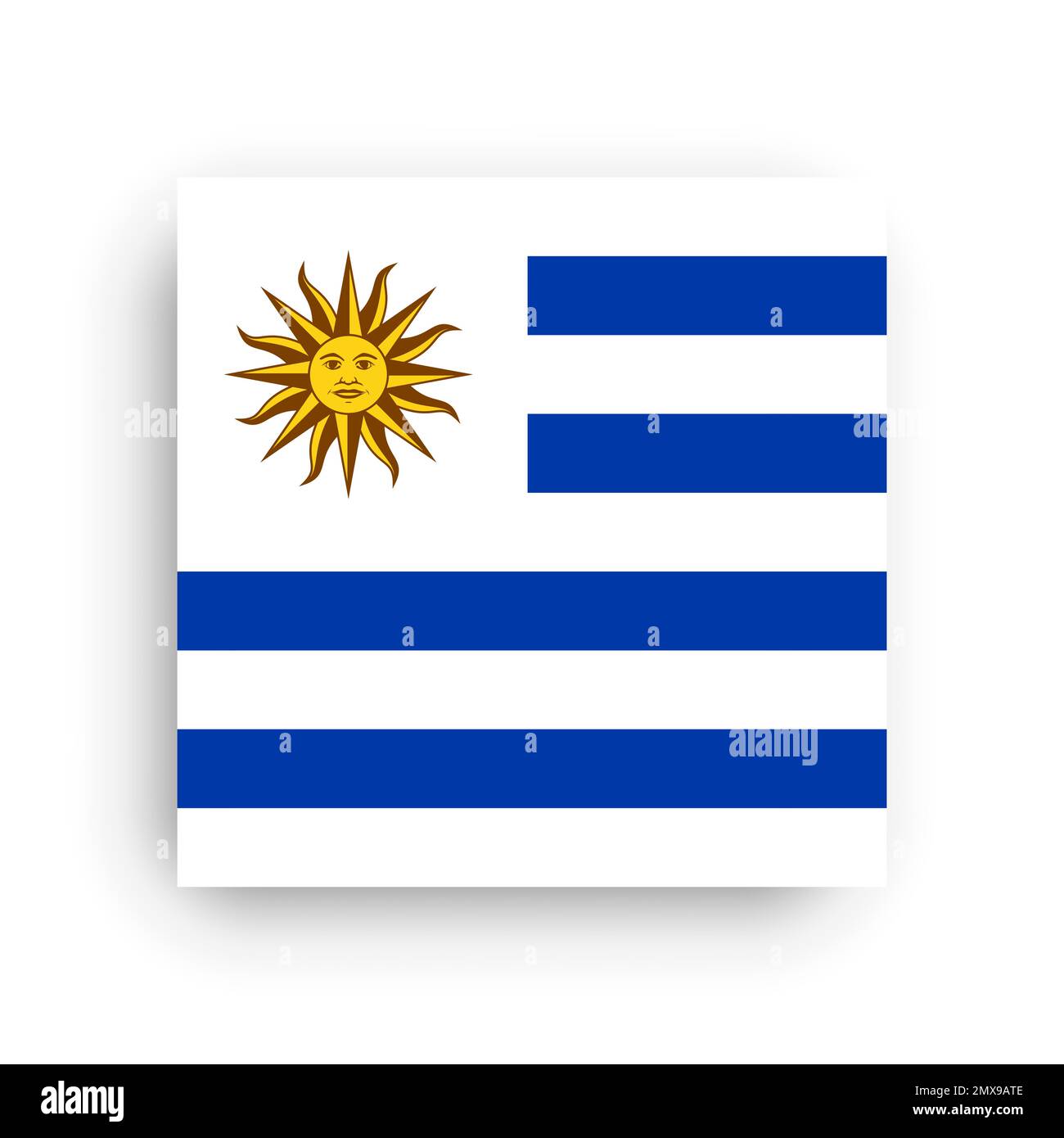 Square vector flag of Uruguay Stock Vector