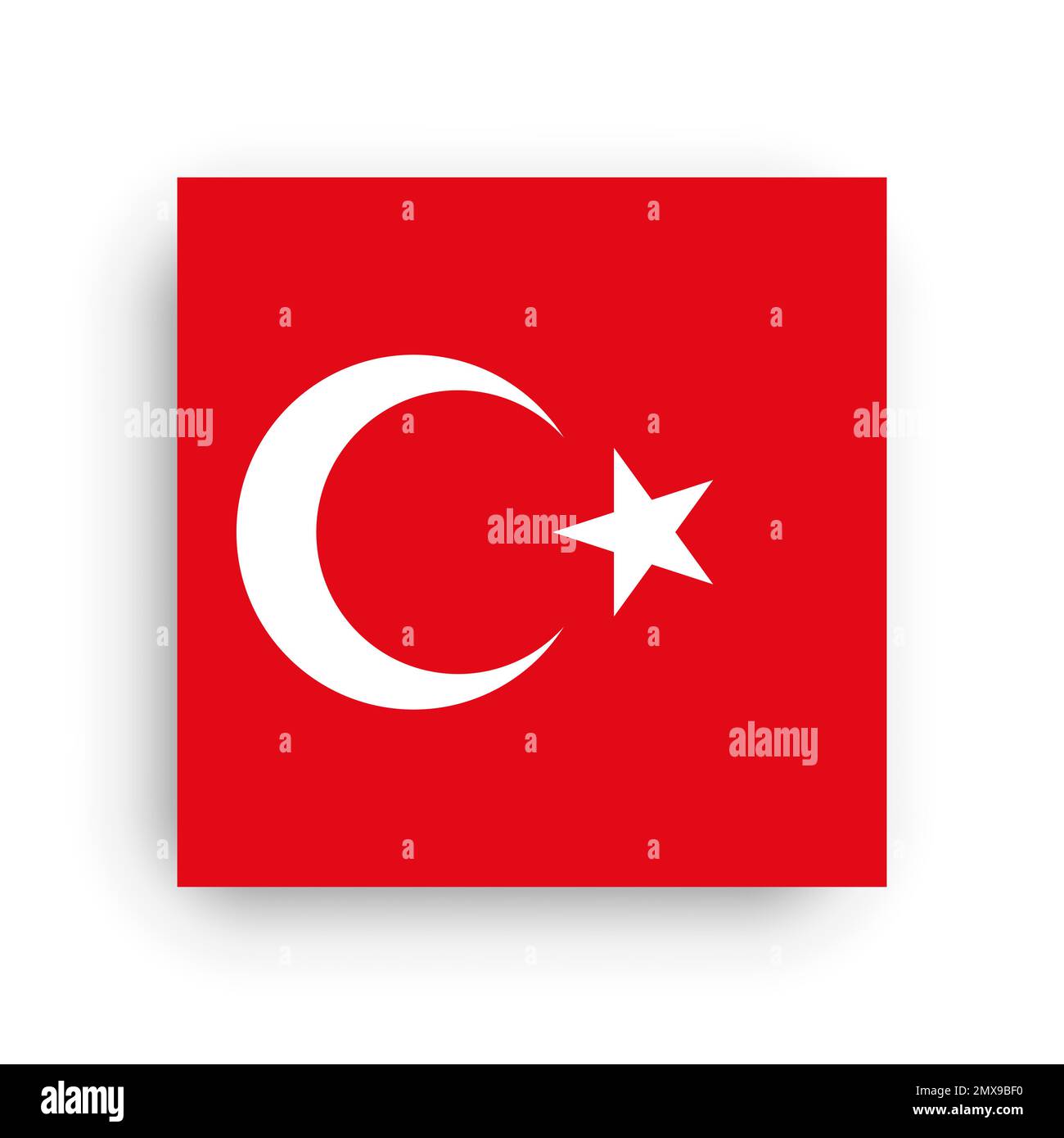 Square vector flag of Turkey Stock Vector
