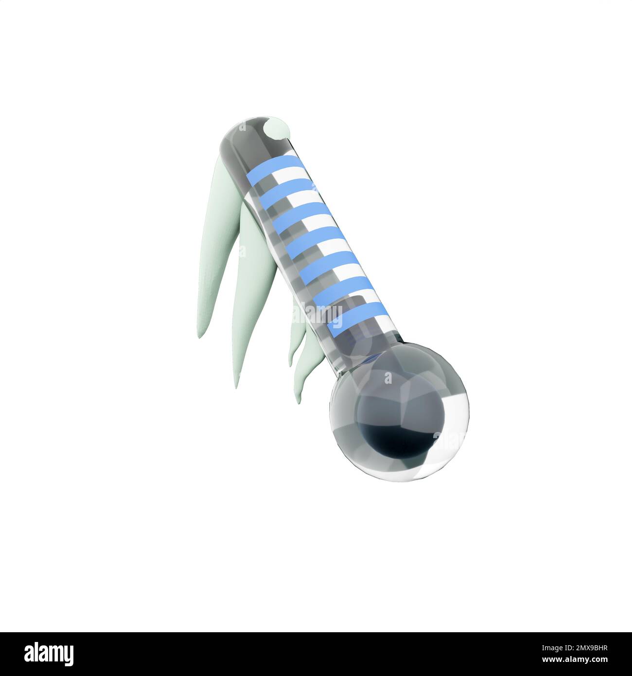 3d rendering low degree thermometer covered with snow icon. 3d render ...