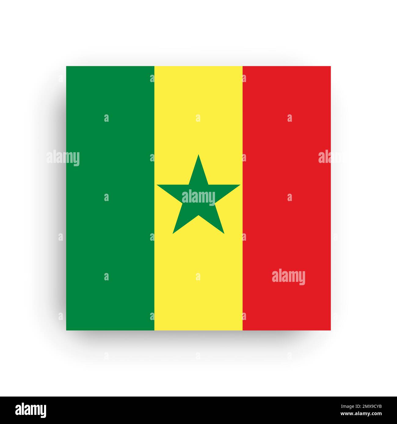 Square vector flag of Senegal Stock Vector