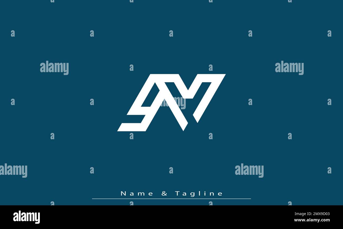 Alphabet letters Initials Monogram logo YM ,MY Stock Vector