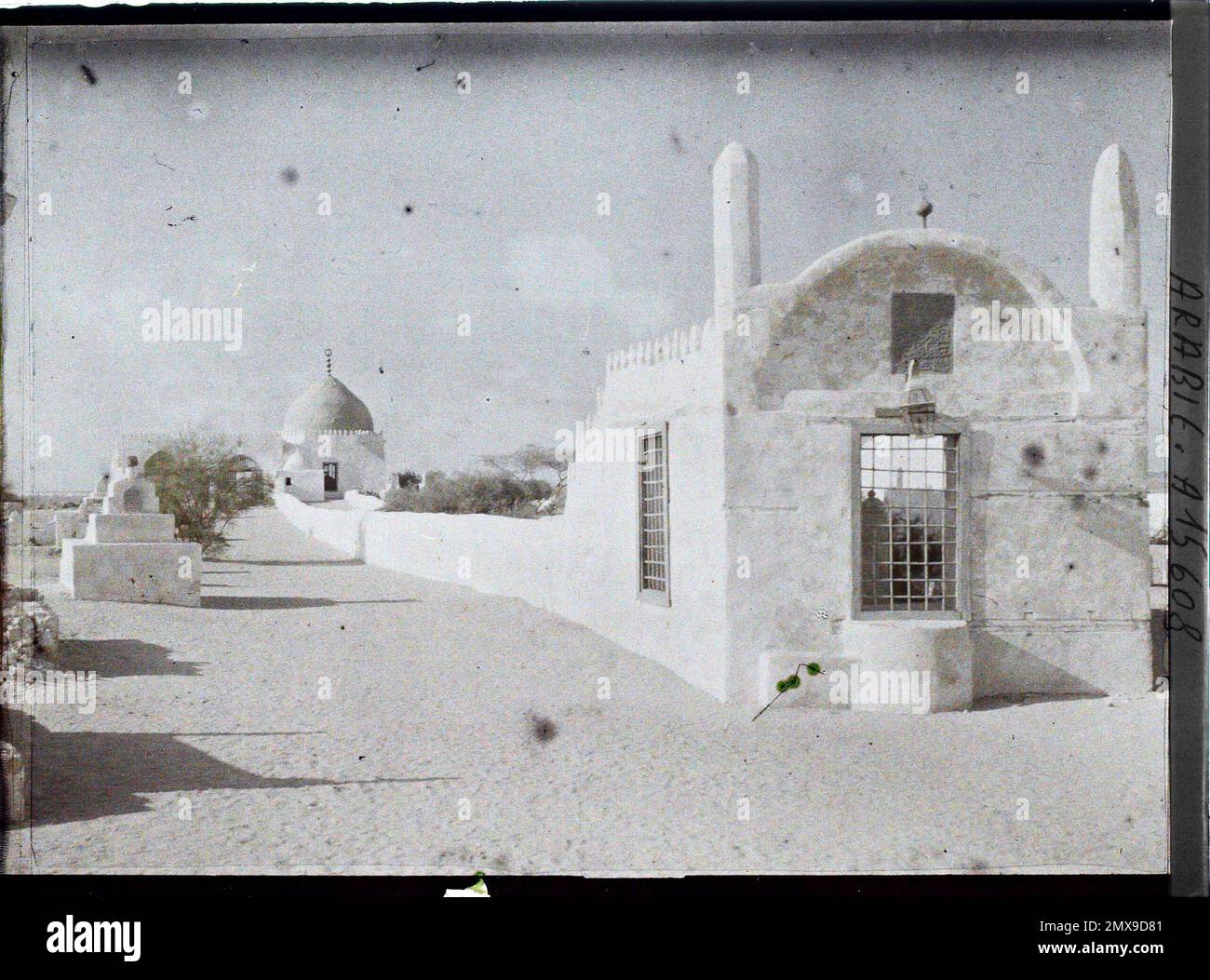 Djeddah, Arabia seen from the cemetery, at the bottom the tomb of Eve
