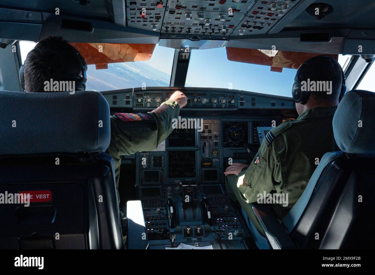 Royal Air Force captain and co-captain from the 10/101 Squadrons, fly a ...