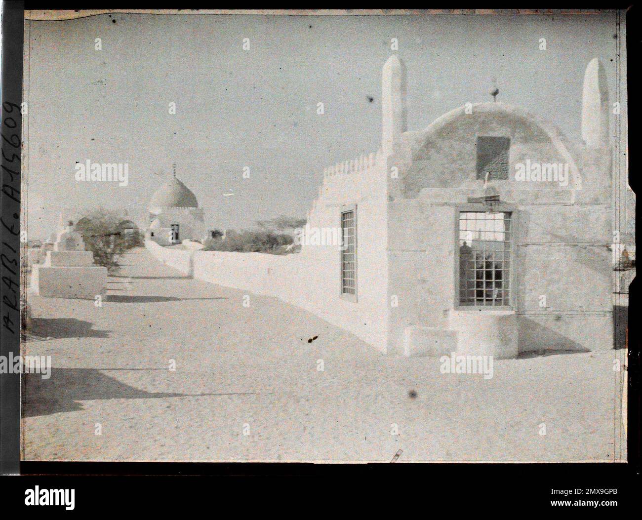 Djeddah, Arabia seen from the cemetery, at the bottom the tomb of Eve