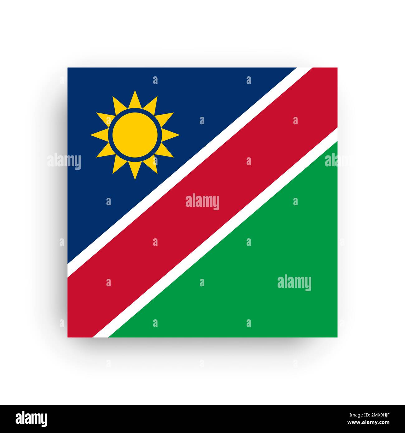 Square vector flag of Namibia Stock Vector