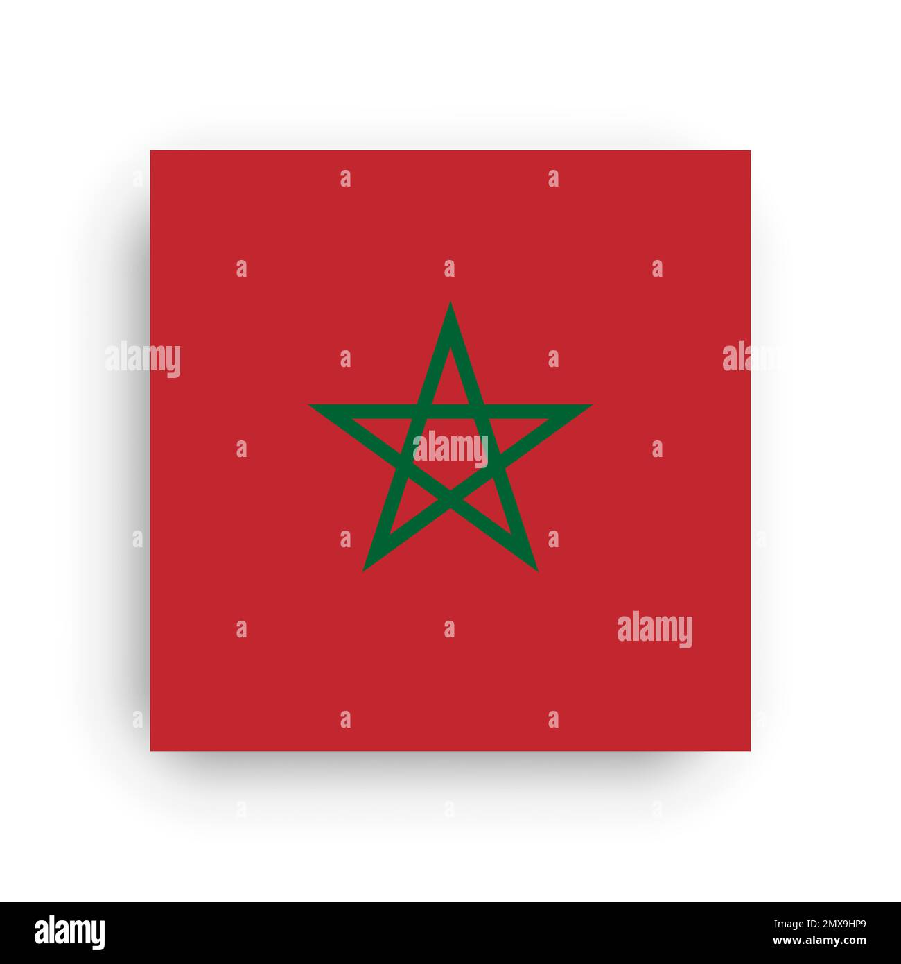 Square vector flag of Morocco Stock Vector