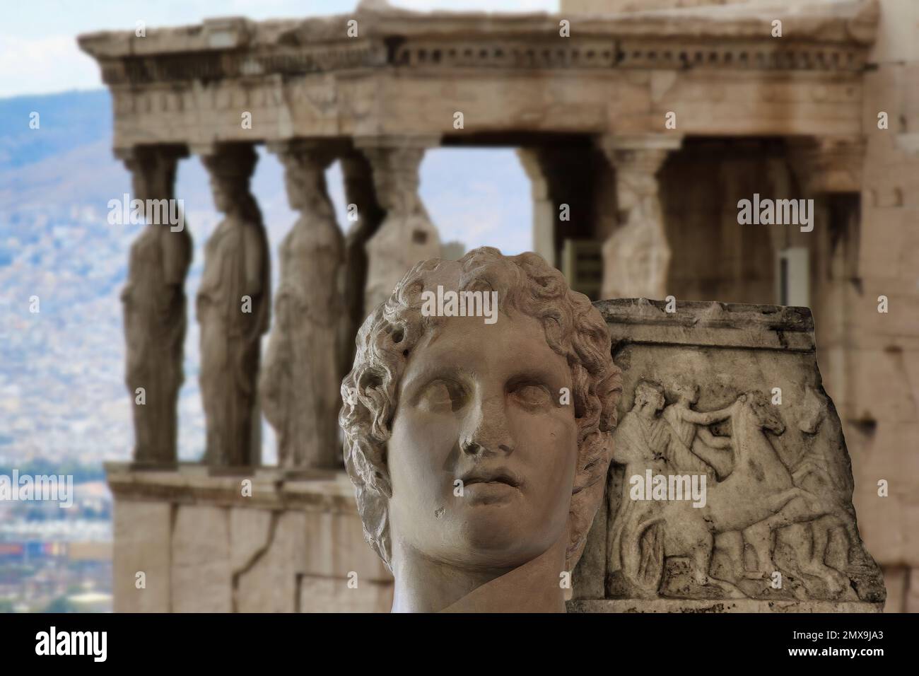 The Erechtheion (Athens, Greece) the ancient Greek temple held up by