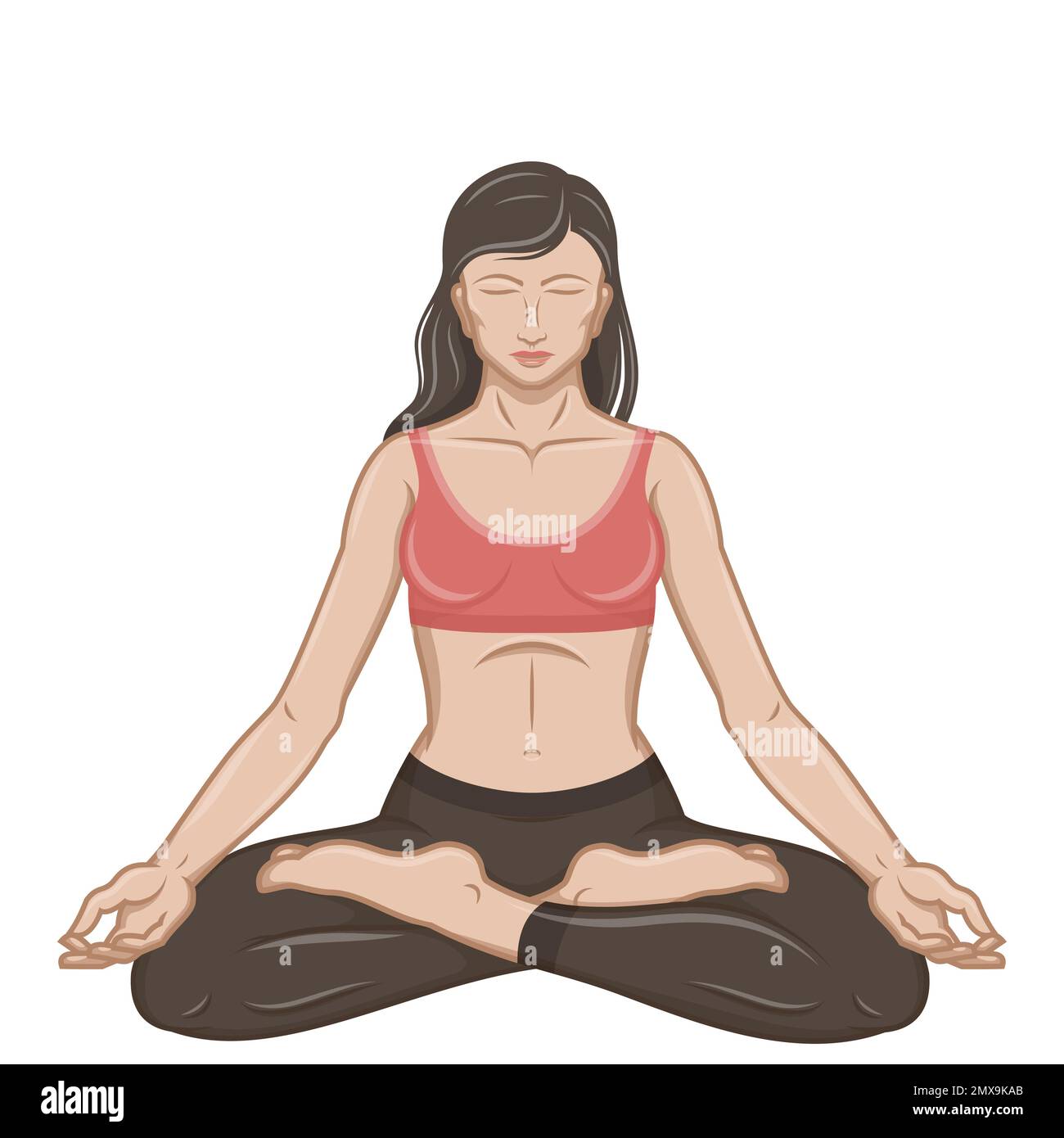 Yoga woman silhouette pink lotus flower background