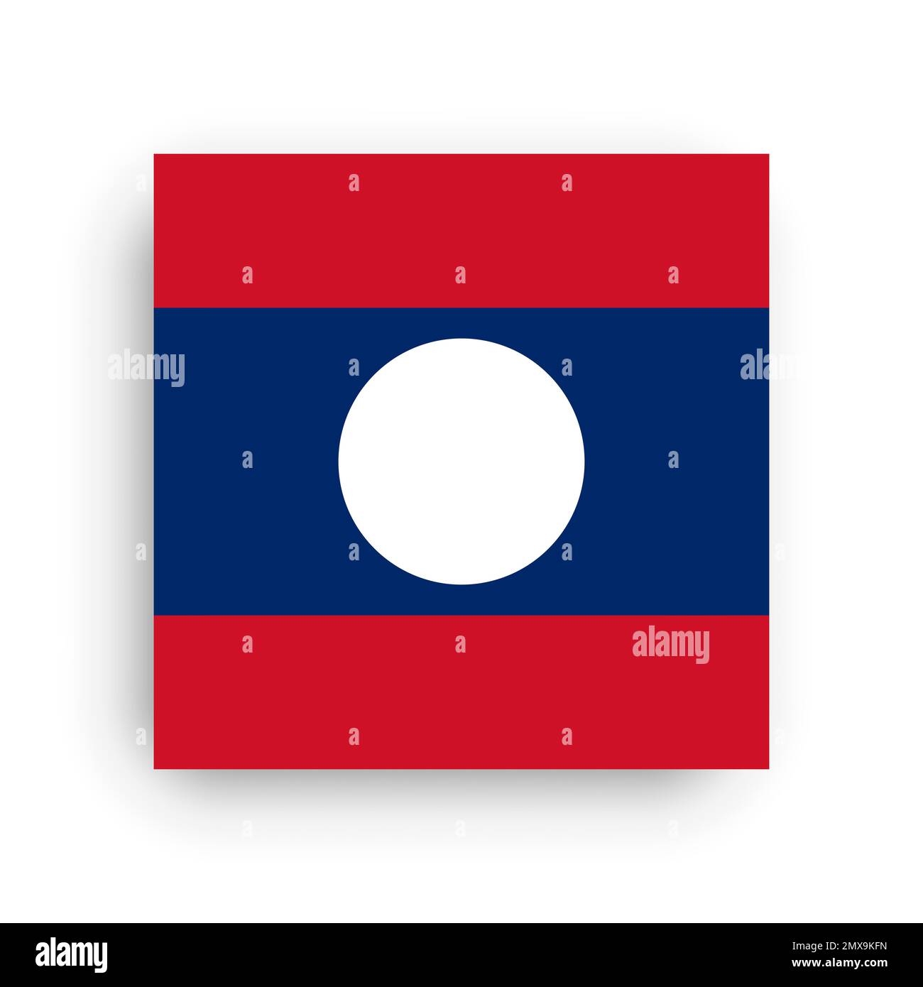 Square vector flag of Laos Stock Vector
