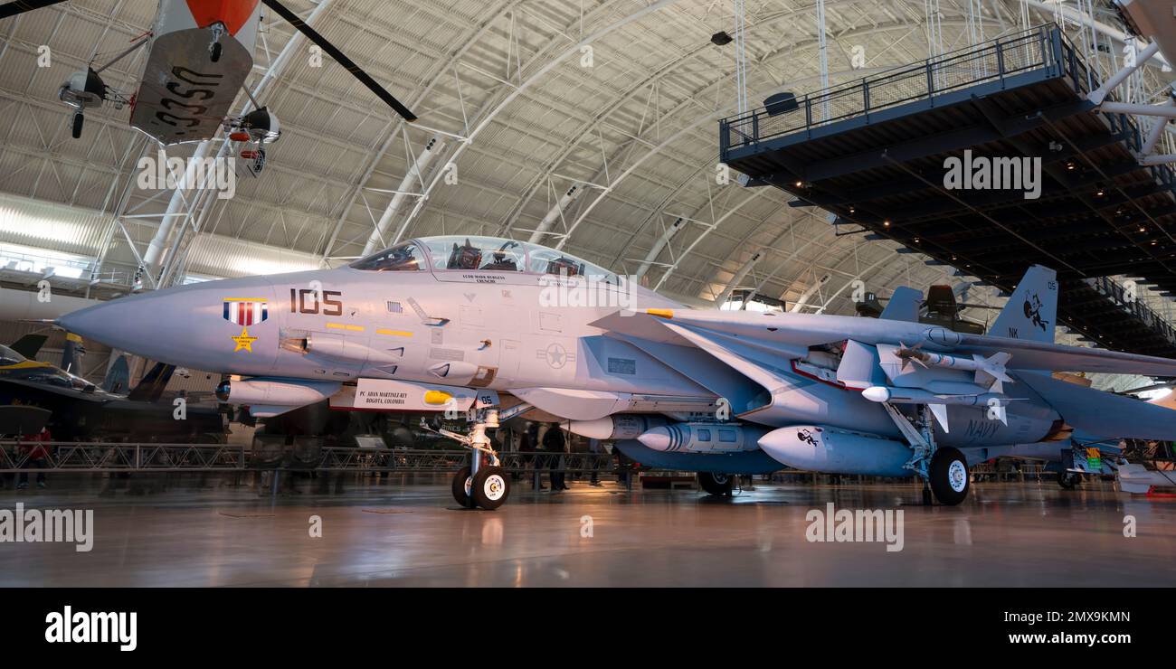 Grumman F-14D(R) Tomcat (1989) in Steven F. Udvar-Hazy Center of Smithsonian National Air and Space Museum, Chantilly, Virginia, USA Stock Photo