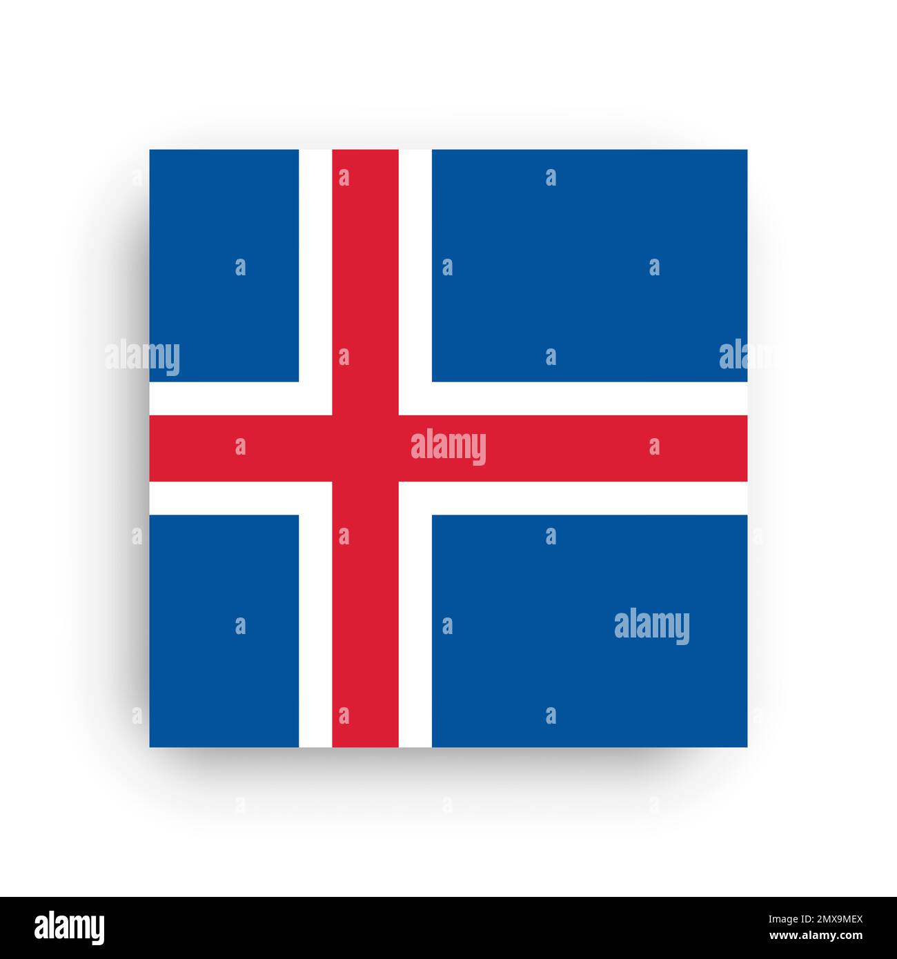 Square vector flag of Iceland Stock Vector