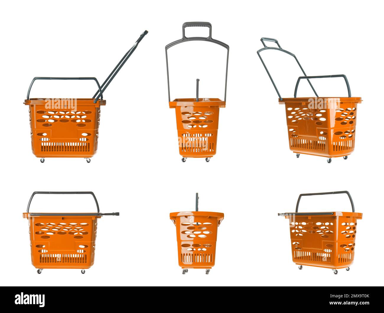 Set of shopping baskets on white background Stock Photo Alamy