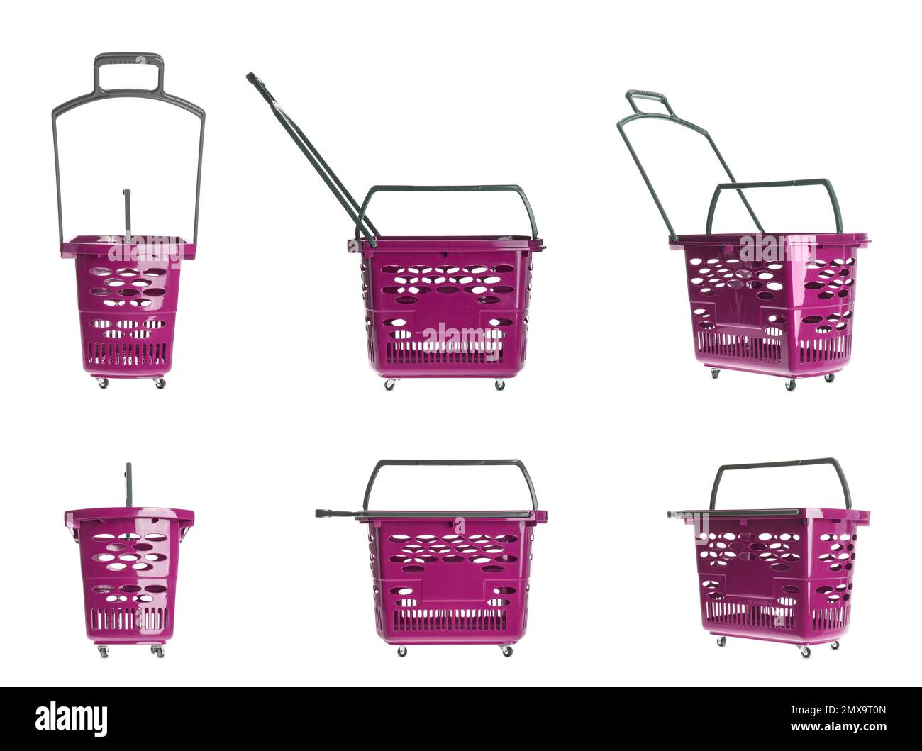 Set of shopping baskets on white background Stock Photo Alamy